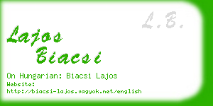 lajos biacsi business card